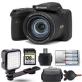 Kodak PIXPRO AZ405 Digital Camera Midnight + Extra Battery + LED - 128GB Kit