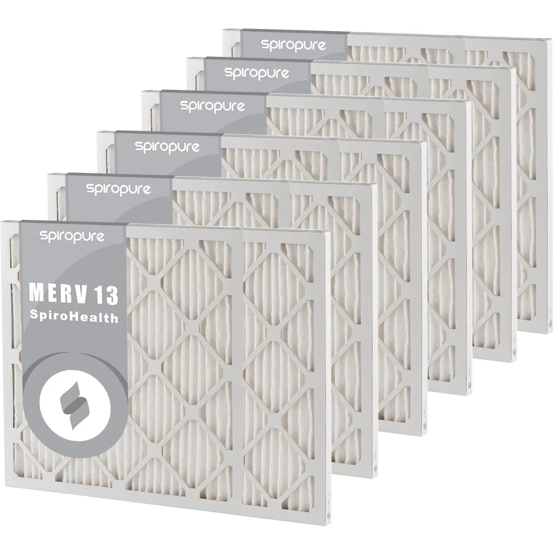 SpiroPure 24x36x1 MERV 13 Pleated Filter Air Filters - Made in USA (6 Pack)