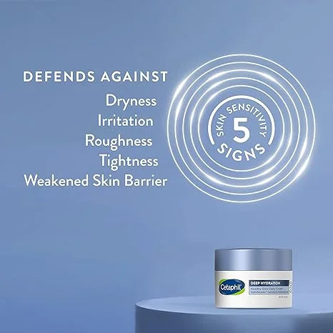 Cetaphil Deep Hydration Healthy Glow Daily Face Cream, 1.7 oz, 48 Hour Dry Skin Face Moisturizer for Sensitive Skin, With Hyaluronic Acid, Vitamin E & Vitamin B5