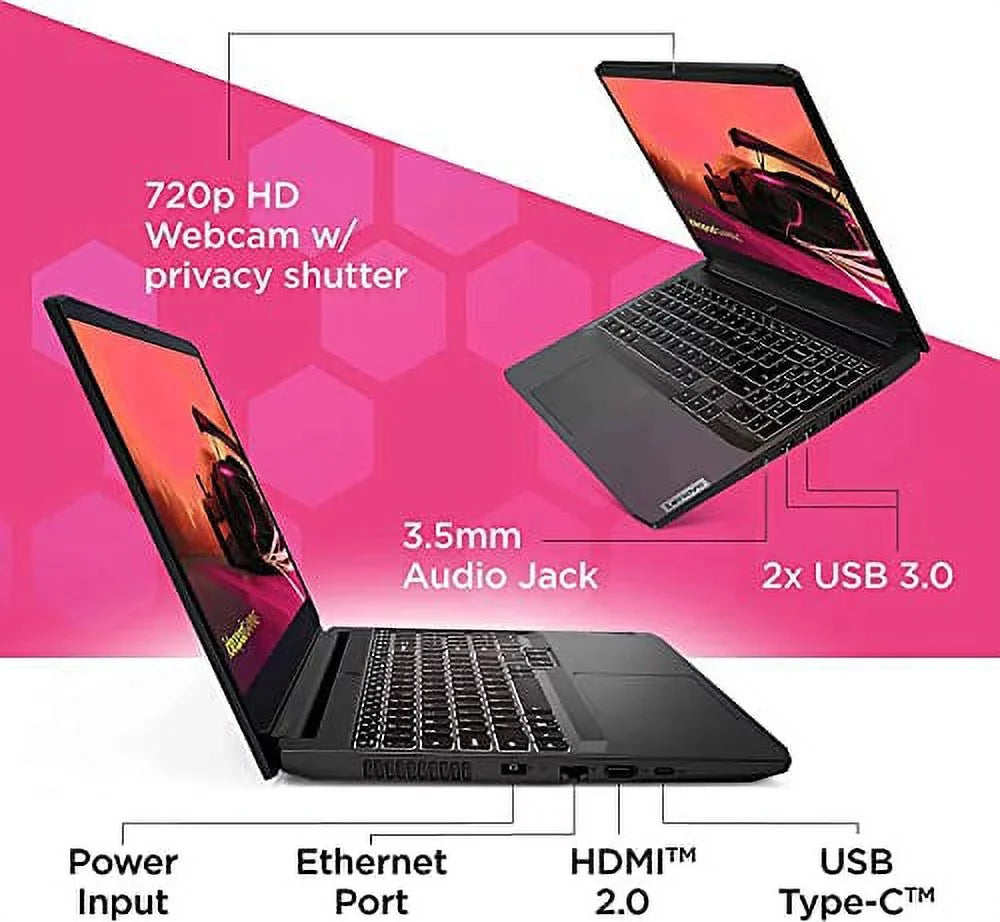 Lenovo IdeaPad Gaming 3 15.6" FHD 120Hz Gaming Laptop, AMD Ryzen 5-5600H, 8GB RAM 1TB SSD, RTX 3050 Ti 4GB GDDR6, Backlit Keyboard, Bluetooth, Webcam, WiFi, Windows 11, Shadow Charcoal