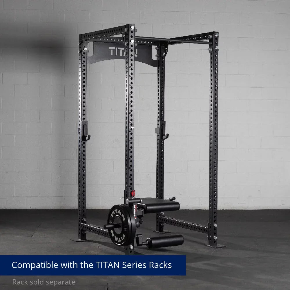Titan Fitness TITAN Series Plate-Loaded Leg Curl and Extension Rack Attachment, Rated 275 LB, Perform One-Leg Hamstring Curls Or Seated Leg Extensions