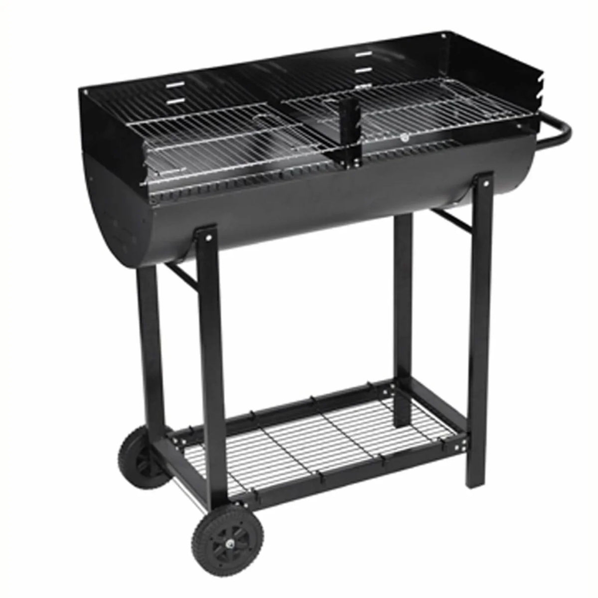 Anself Charcoal BBQ Stand with Lower Shelf and Wheels Steel Barbecue Grill Dark for Camping Cooking, Grilling, Smoking, Picnic, Hiking, Party, Garden, Patio 39.4 Centimeter Length