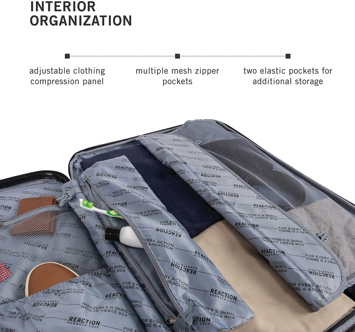 Kenneth Cole REACTION Renegade Luggage Expandable 8-Wheel Spinner Lightweight Hardside Suitcase, Charcoal 3-Piece Set (20"/24"/28") 3-Piece Set (20"/24"/28") Midnight