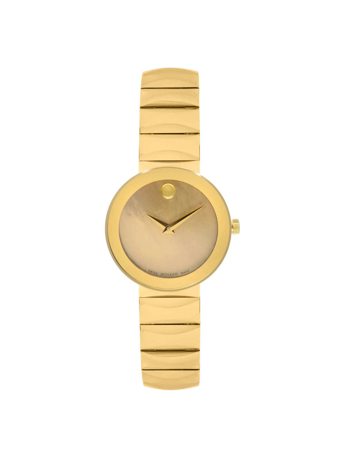 Movado Sapphire Museum 26mm Gold MOP Dial Steel Quartz Ladies Watch 0607049