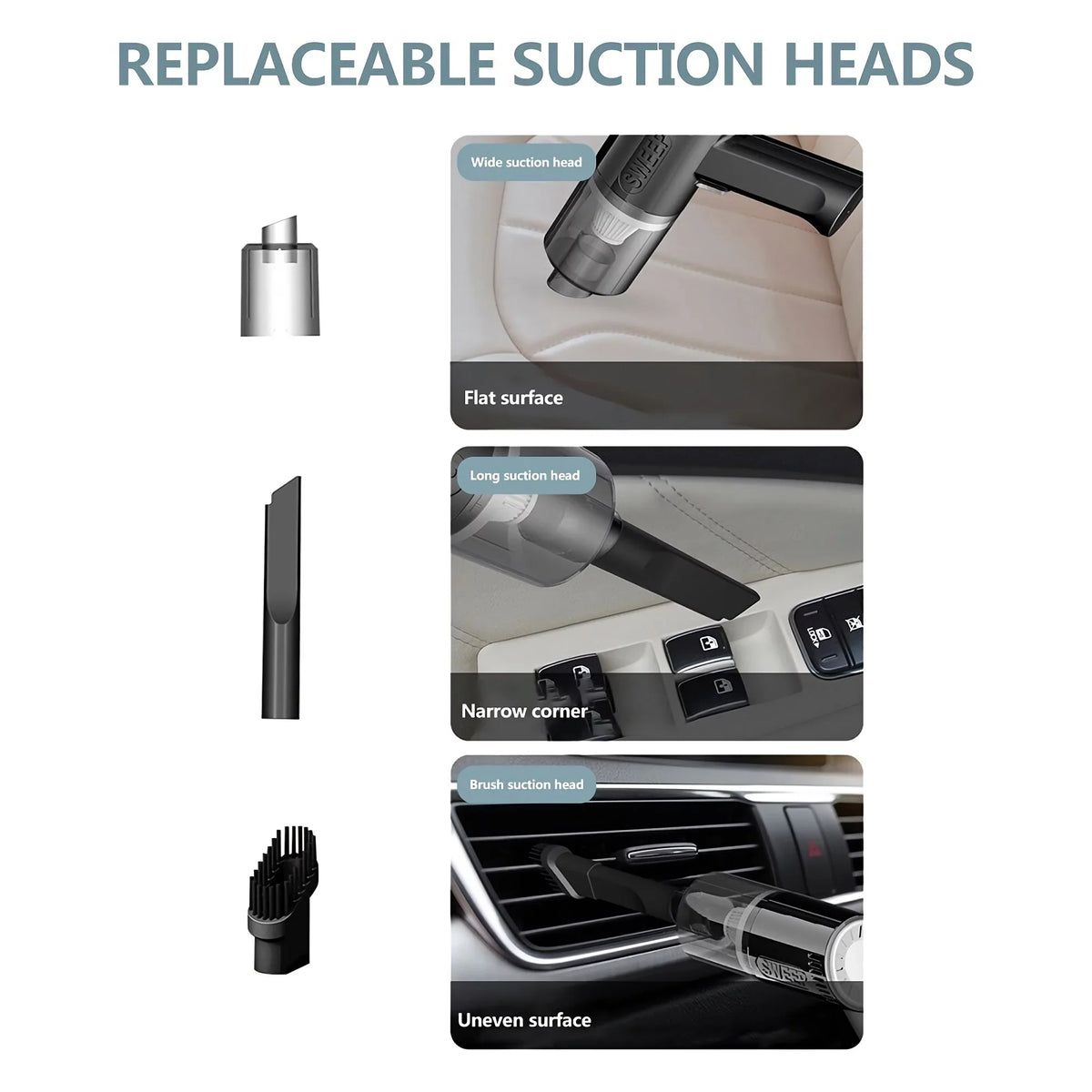 K-7 Wireless Car Vacuum Cleaner, Portable Mini Vacuum Powerful Suction for Car Interior and Home Cleaning Dark