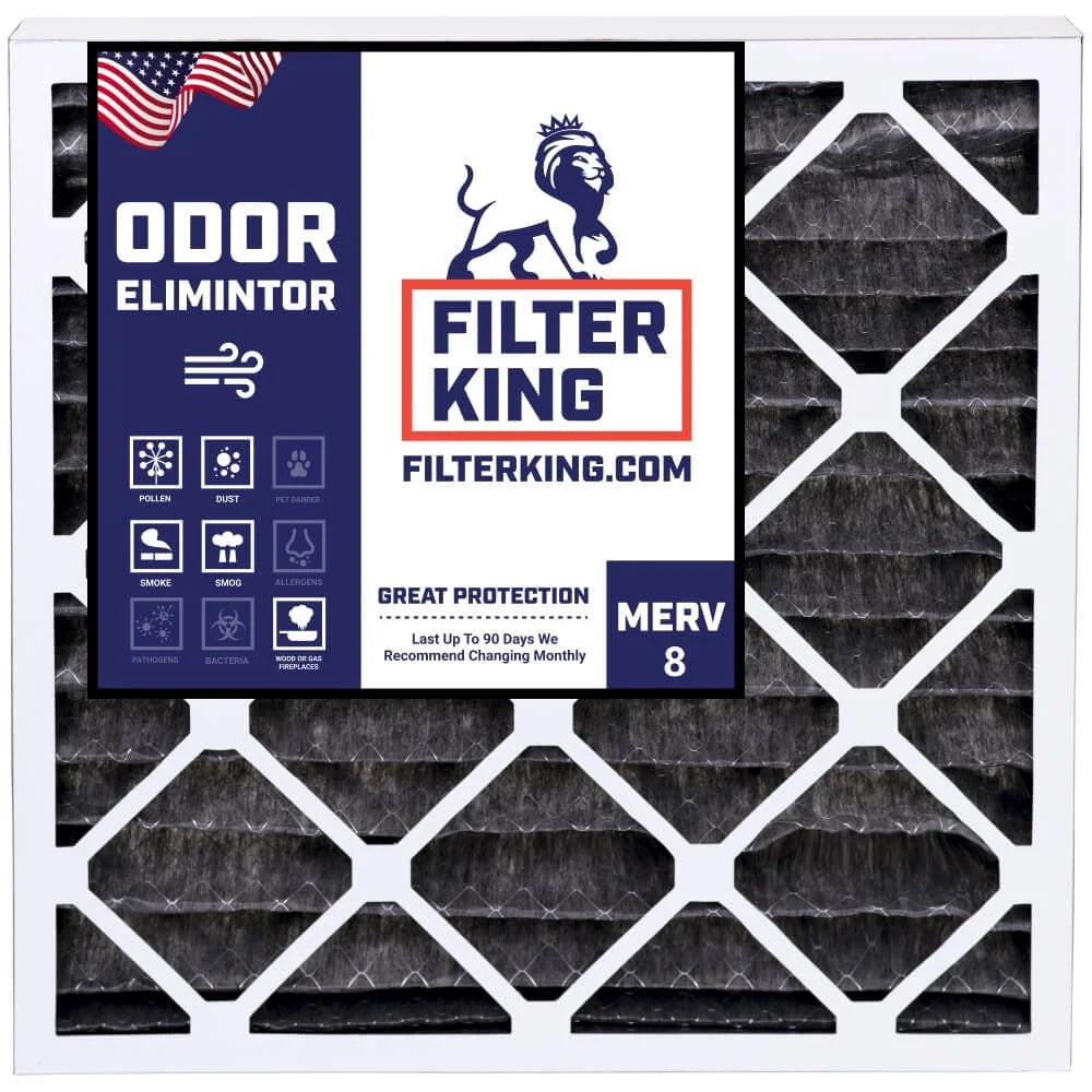 Filter King 24x24x1 Air Filter | 4-PACK | Carbon MERV 8 HVAC Pleated A/C Furnace Filters | MADE IN USA | Actual Size: 23.75 x 23.75 x .75"