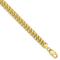 Leslie's Real 10kt Yellow Gold 7.3mm Semi-Solid Miami Cuban Chain Chain Bracelet; for Adults and Teens; for Women and Men