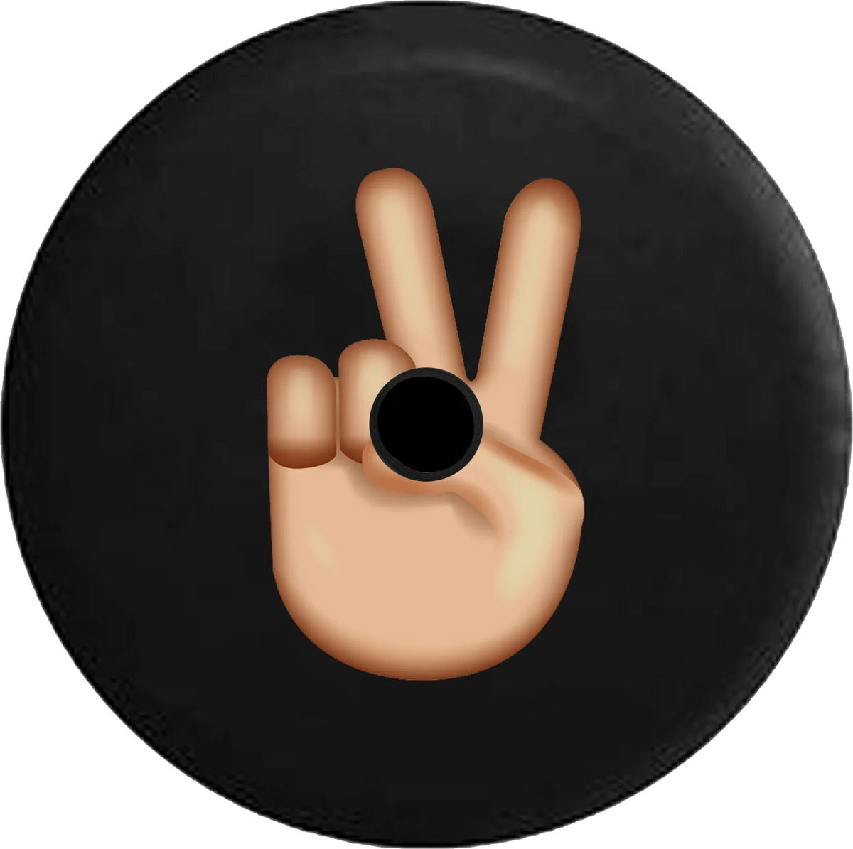 2018 2019 Wrangler JL Backup Camera Peace Sign Fingers Text Emoji Spare Tire Cover for Jeep RV 32 Inch