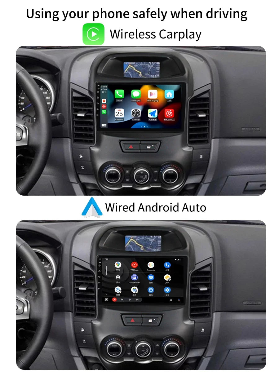 9 Centimeter Carplay Car Radio Stereo For Ford Ranger 2011 - 2016 GPS Navi Android Screen Multimedia Player Android Auto With Bluetooth