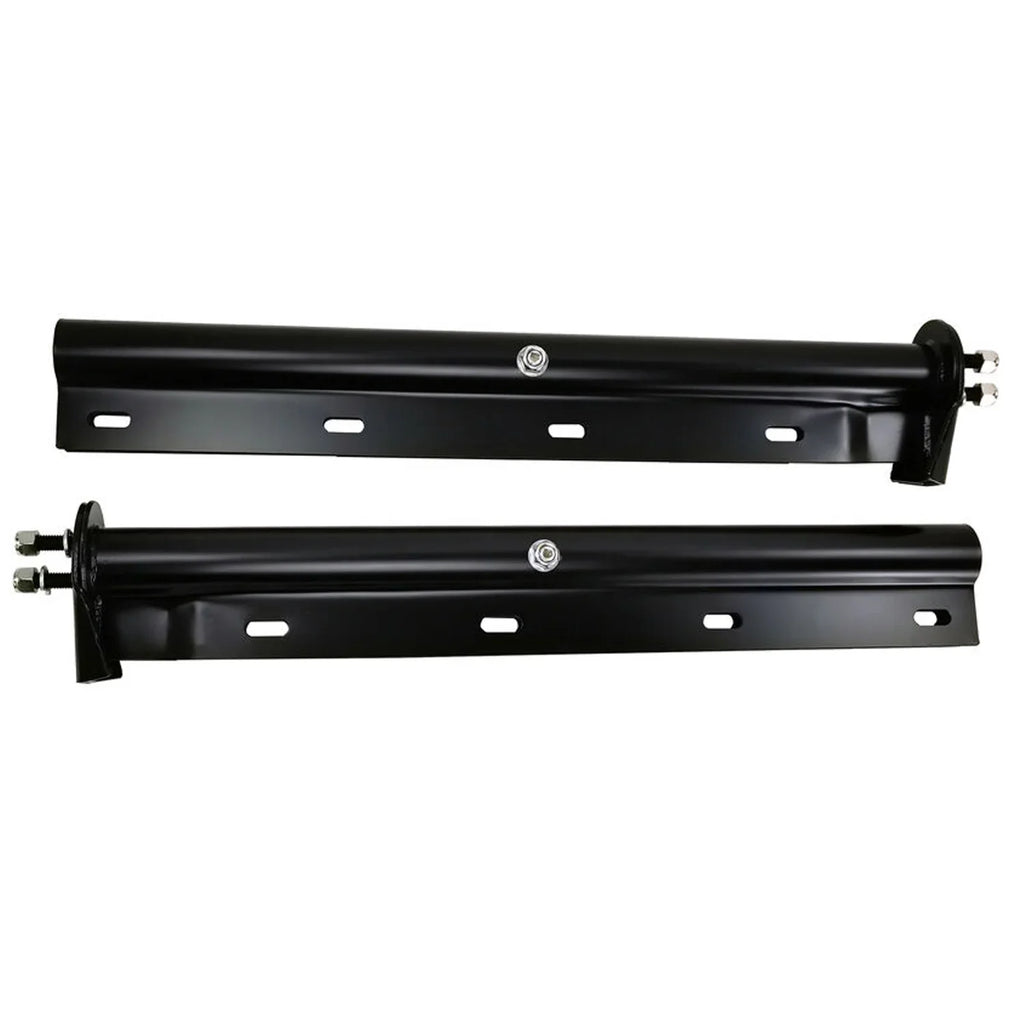 POWERWORKS Dark Straight Spring Loaded Mud Flap Hanger Bracket Mudflap Holder Set 1-1/8" Bolt Spacing 30" Length for Semi Trucks