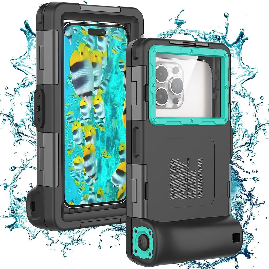 Waterproof Underwater Snorkeling Phone Case for iPhone 14/13/12/11 Pro Max Mini Xr/X/Xs/Samsung Galaxy Note10/9/8/S10/9/8 Ultra Plus Professional [15m/50ft] Photo Video Diving Cover(Blue)