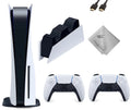 TEC Sony PlayStation_PS5 Gaming Console (Disc Version) with One Extra Controller Plus Dual Charging Station Bundle