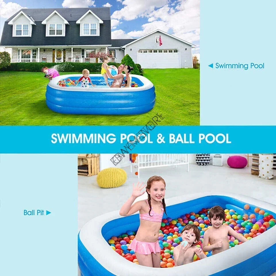 Inflatable Swimming Pools Above Ground Pool With Air pump Kids Family Outdoor US
