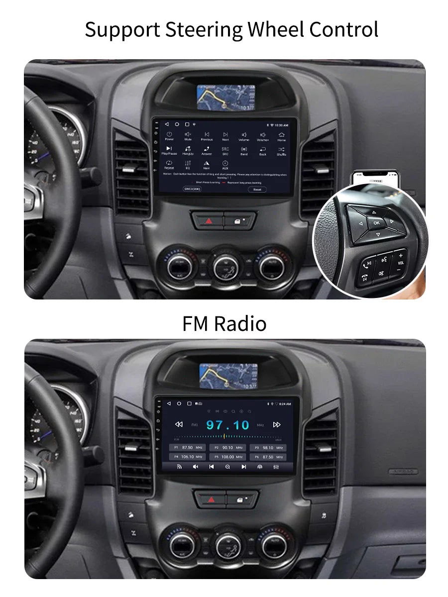 9 Centimeter Carplay Car Radio Stereo For Ford Ranger 2011 - 2016 GPS Navi Android Screen Multimedia Player Android Auto With Bluetooth