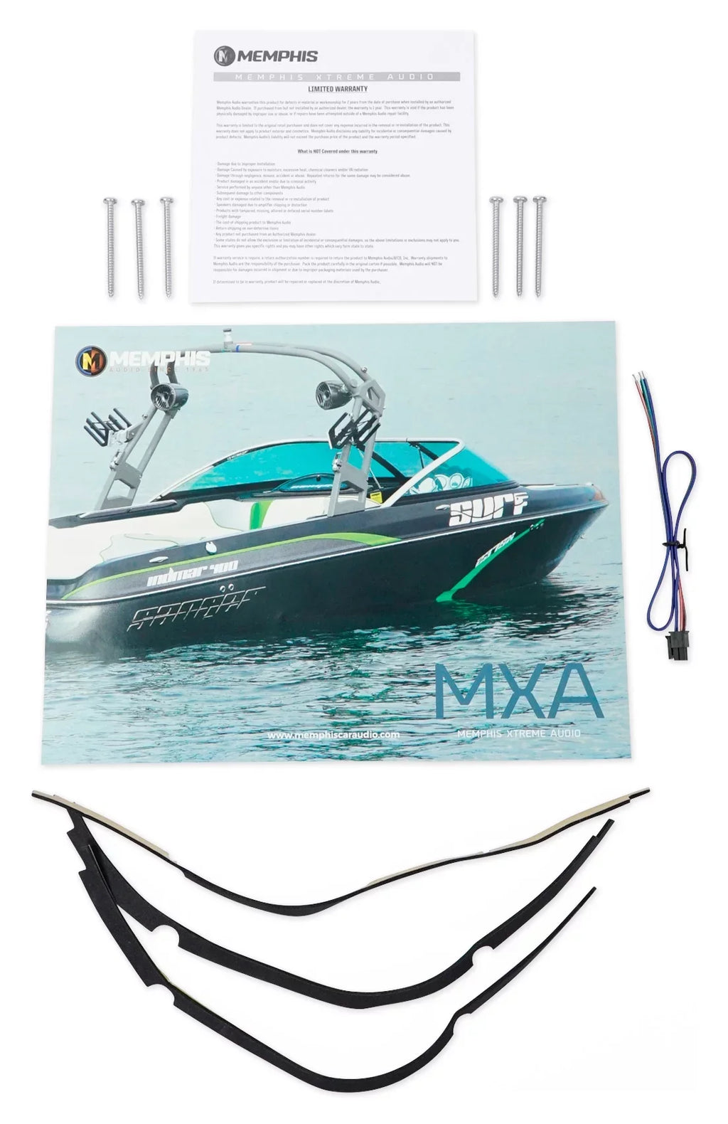 Memphis Audio MXA1244 12" 500 Watt LED Dual 4-Ohm Marine Subwoofer Boat Sub