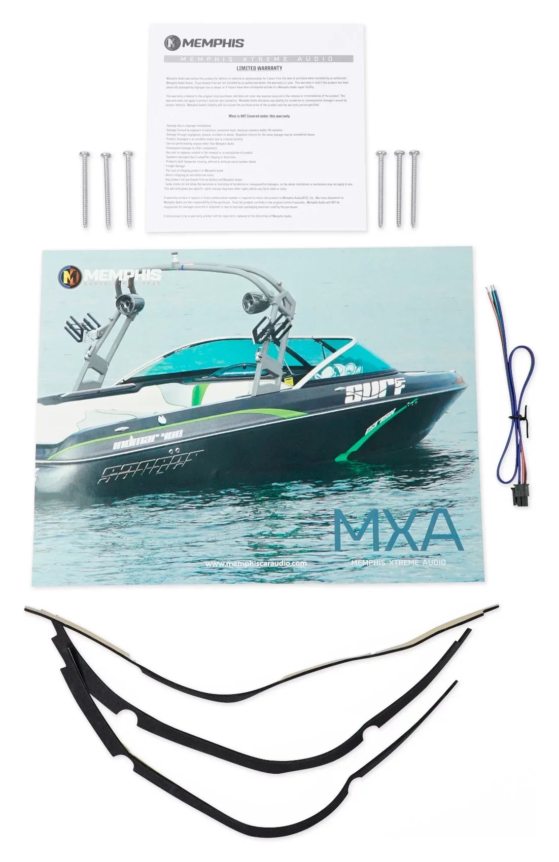 Memphis Audio MXA1244 12" 500 Watt LED Dual 4-Ohm Marine Subwoofer Boat Sub