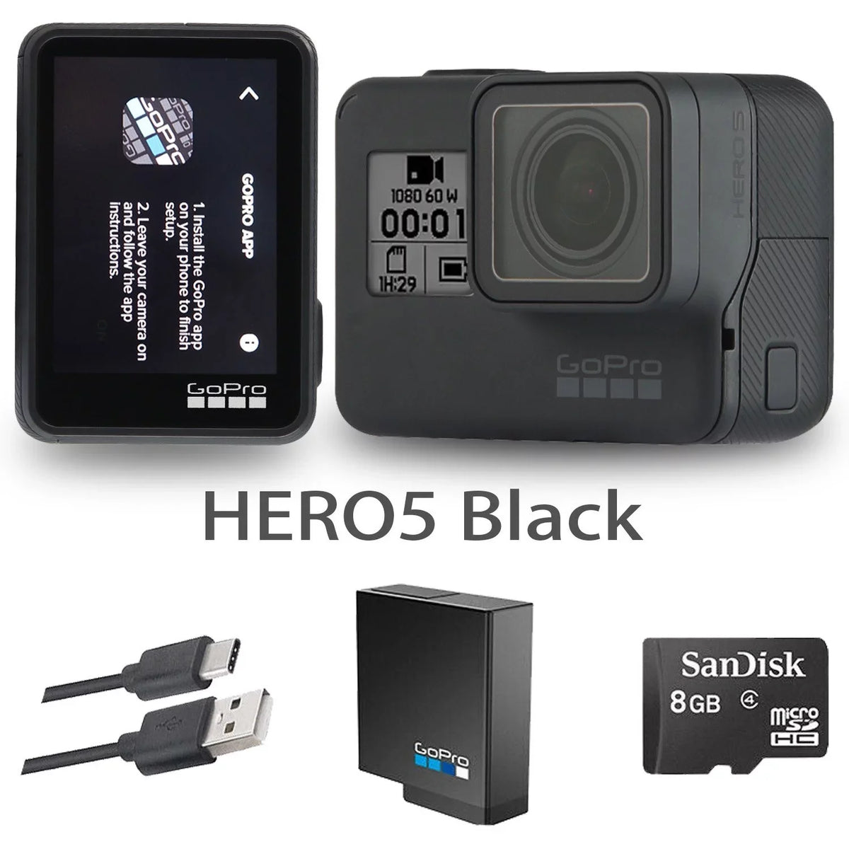 Restored GoPro HERO 5 Dark Edition Waterproof Sport Action Camera with Touch Screen 4K Ultra HD Video 12MP Photos (Refurbished)