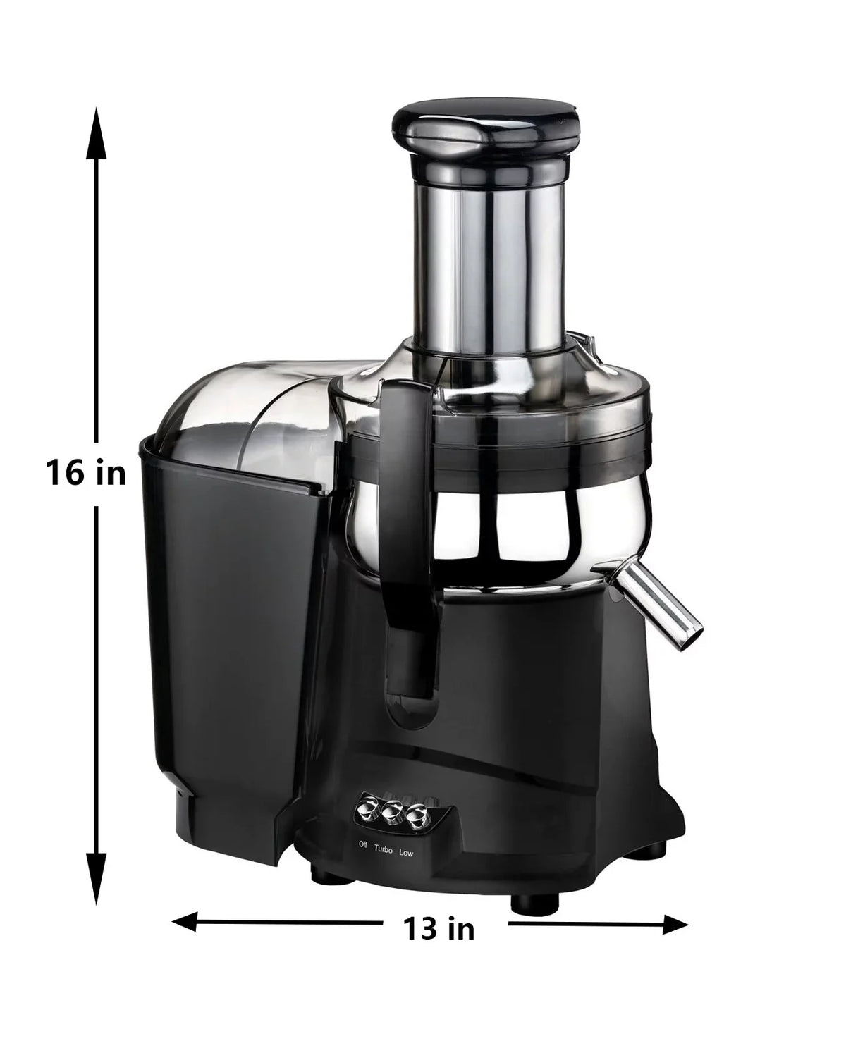 Centrifugal Juicer for Fruits & Vegetables - Hand Press Juicer with Safety Latch Onyx