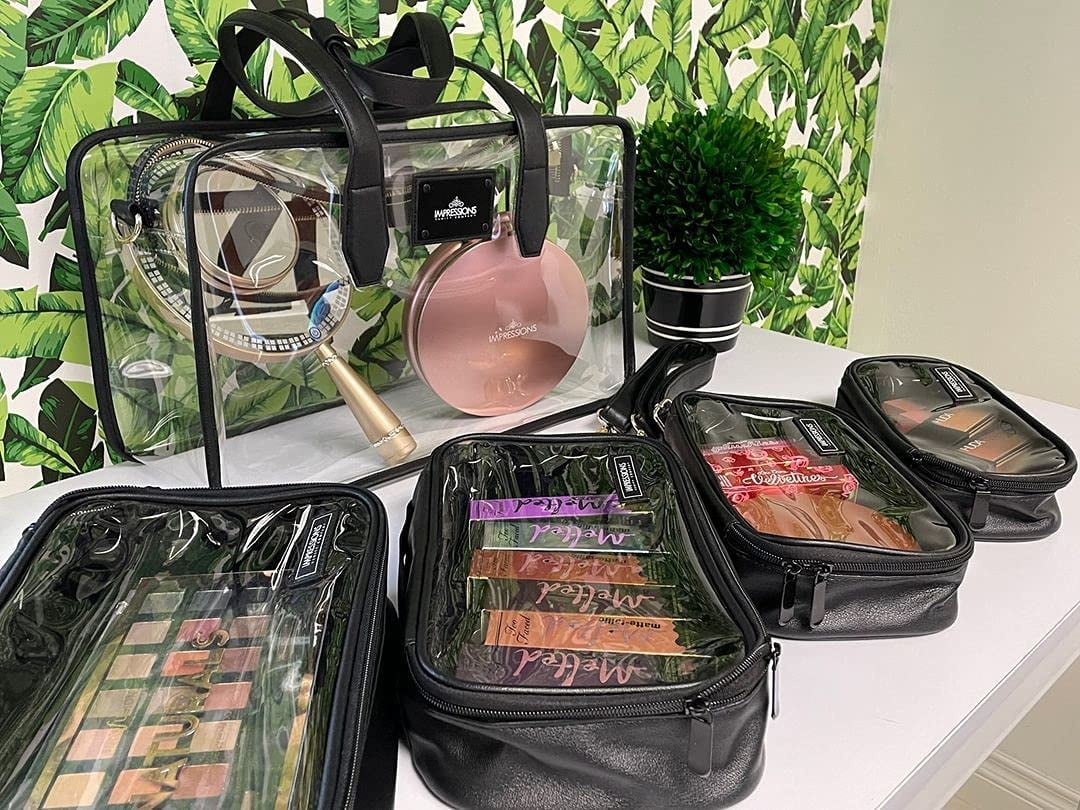 Impressions Vanity Paris Transparent Makeup Case with Adjustable Shoulder Strap (Transparent)