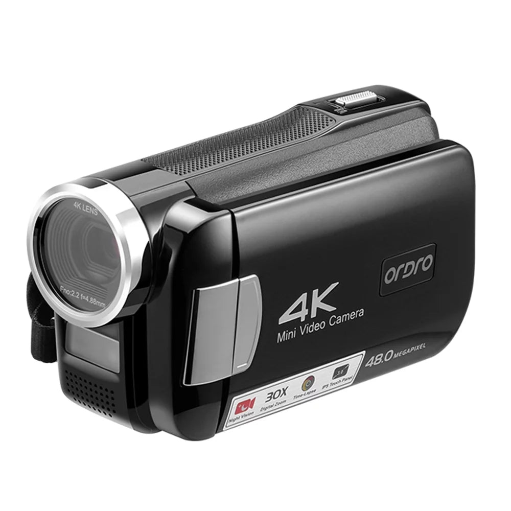 Dcenta AC2 4K Digital Video DV Recorder 48MP 30X Digital Zoom IR 3.0 Centimeter IPS Touchscreen with Battery Remote Control Carry Bag