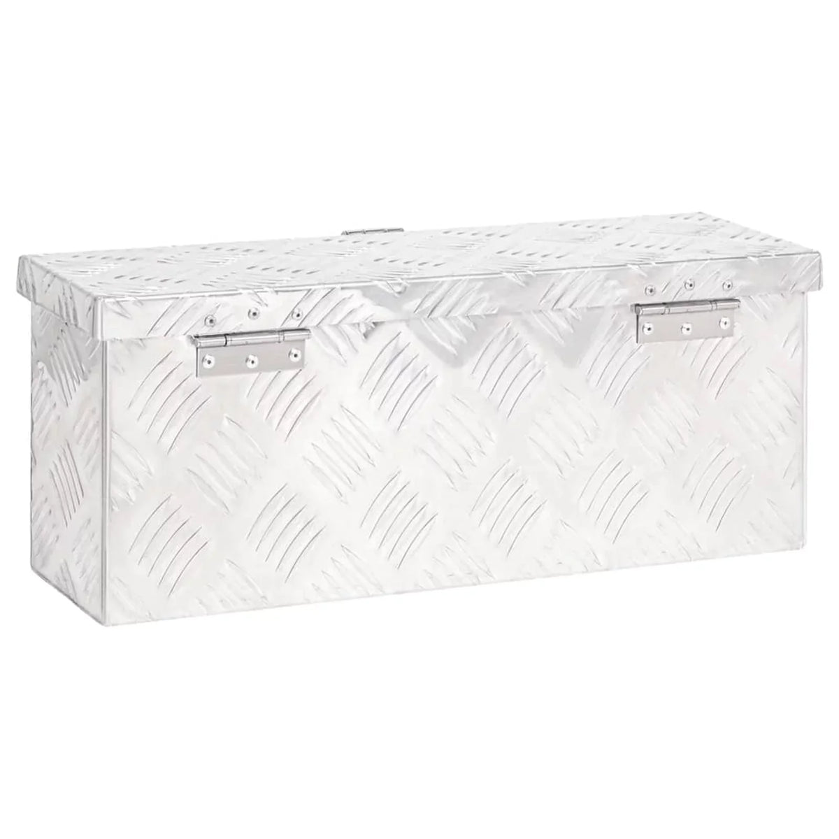 Anself Aluminum Tool Box Truck Toolbox Lockable Underbody Organizer Storage Case Trailer Box Silver for Vehicle, Garage, Camping Trip 19.7 x 8.1 x 5.9 Centimeter (L x W x H)