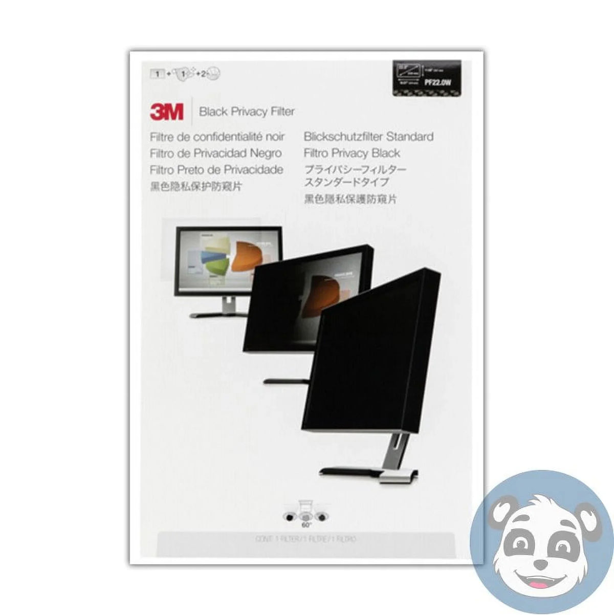 3M PF220W1B - Midnight Privacy Filter, Matte, Glossy, For 22-in. Widescreen Monitor