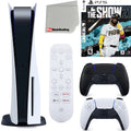 Sony Playstation 5 Disc Version (Sony PS5 Disc) with Midnight Midnight Extra Controller, Media Remote, MLB The Show 21, Accessory Starter Kit and Microfiber Cleaning Cloth Bundle