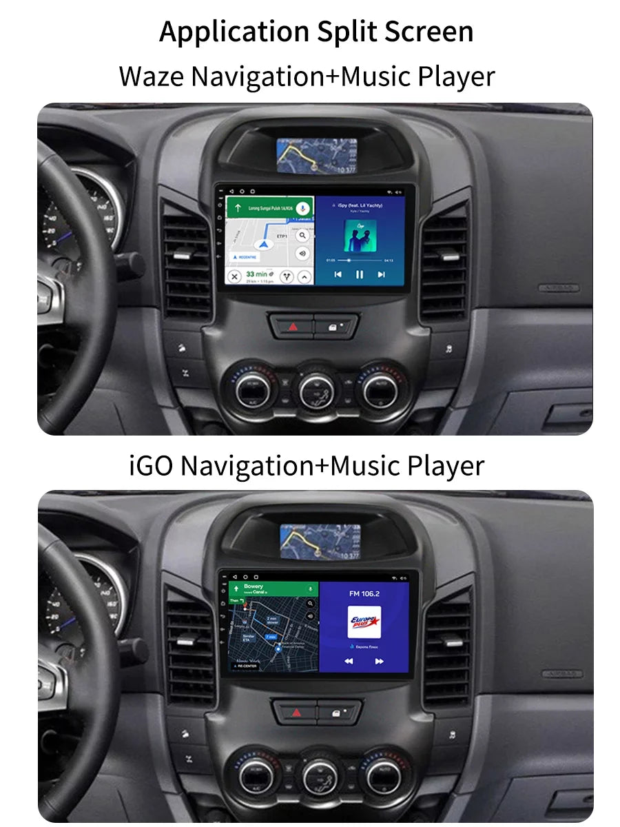 9 Centimeter Carplay Car Radio Stereo For Ford Ranger 2011 - 2016 GPS Navi Android Screen Multimedia Player Android Auto With Bluetooth
