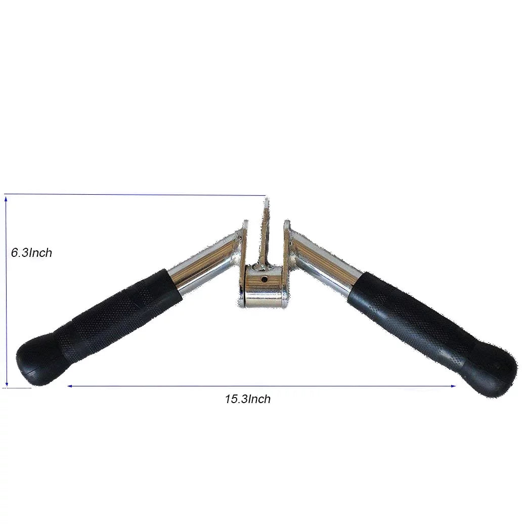V Shaped Press Down Bar, V-bar Cable Machine Attachments Multi Gym Attachment Tricep Press Down Bar with Rubber Handgrips & Revolving Hanger