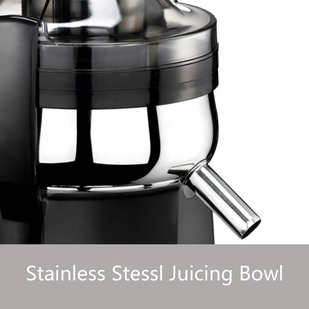Centrifugal Juicer for Fruits & Vegetables - Hand Press Juicer with Safety Latch Onyx
