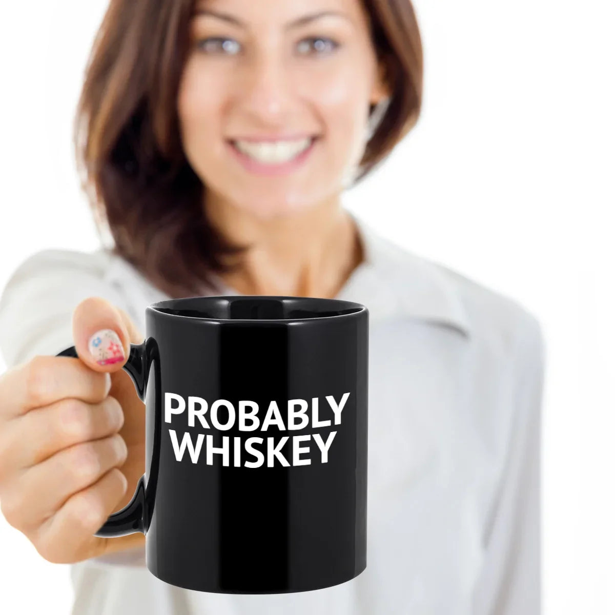 Whiskey Addict Coffee Mug, Probably Whiskey, Alcohol lover Coffee Mug, Whiskey Lover Mug- Charcoal Porcelain Coffee Mug 11 Oz Funny Quotes Coffee Mug