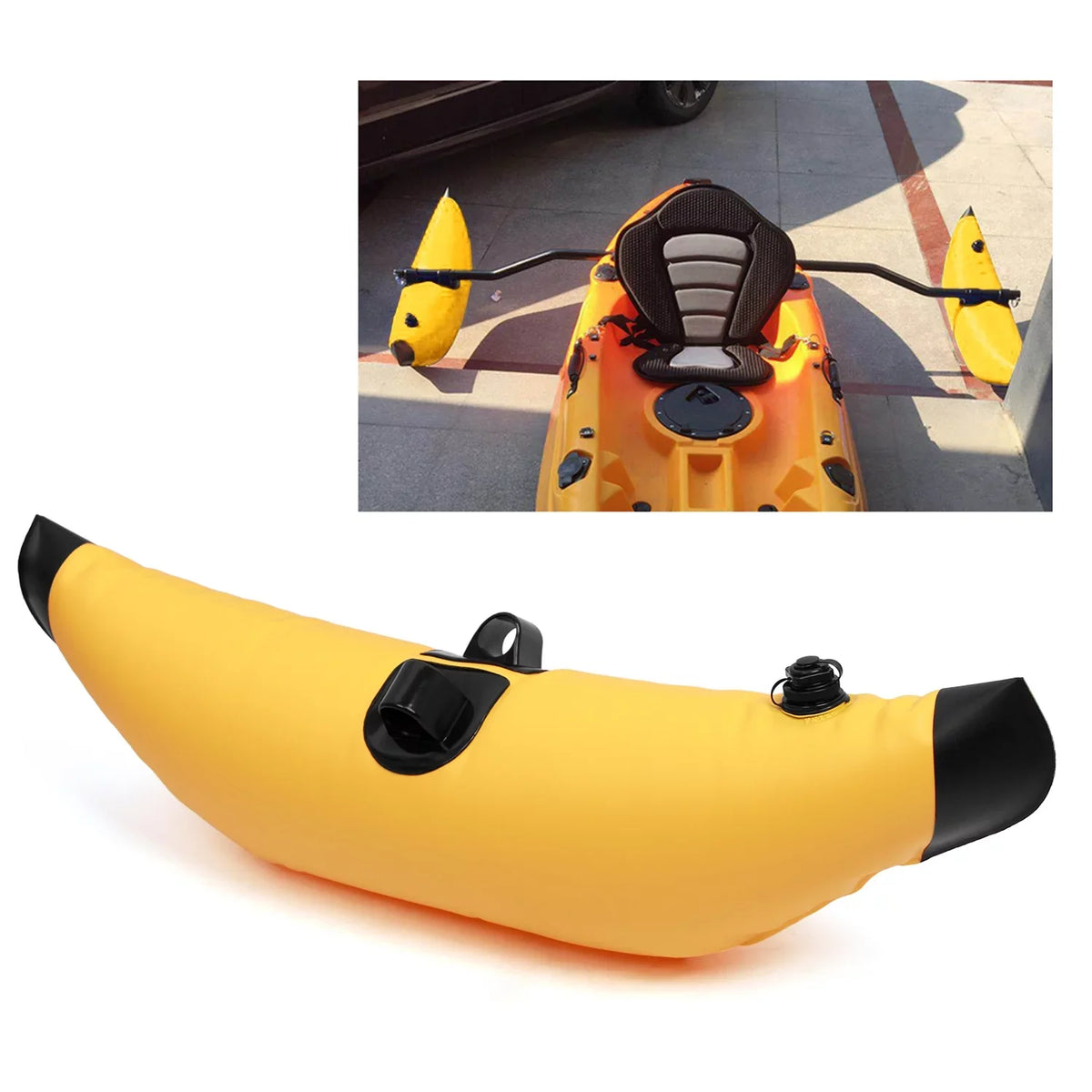 Meterk Kayak Polyvinyl Inflatable Outrigger Float with Sidekick Arms Rod Kayak Boat Fishing Standing Float Stabilizer System Kit