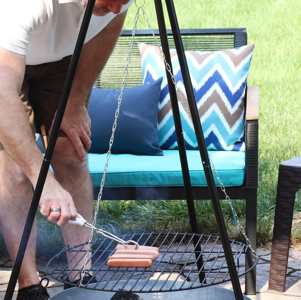Sunnydaze Tripod Grilling Set with Cooking Grate - 22" Size