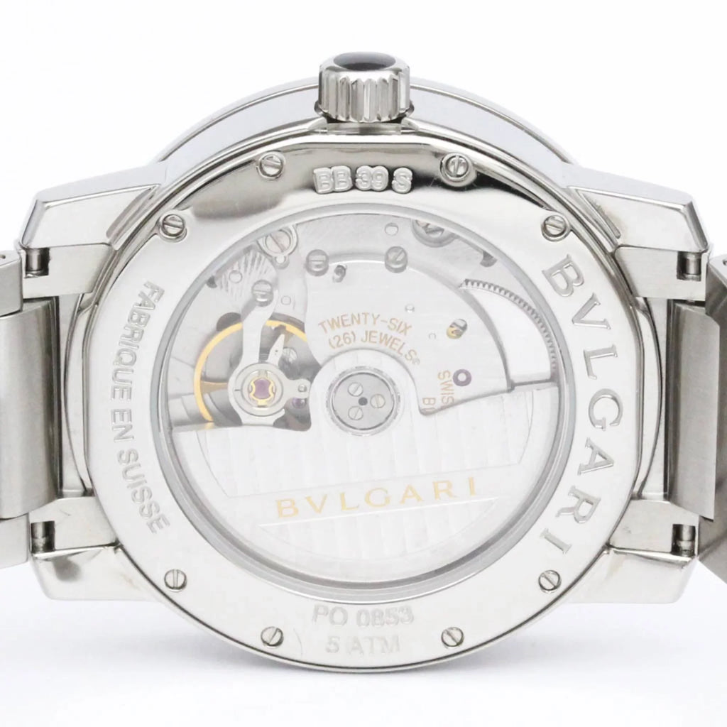 Pre-Owned Polished BVLGARI BVLGARI-BVLGARI Steel Automatic Mens Watch BB39S BF560761 (Good)
