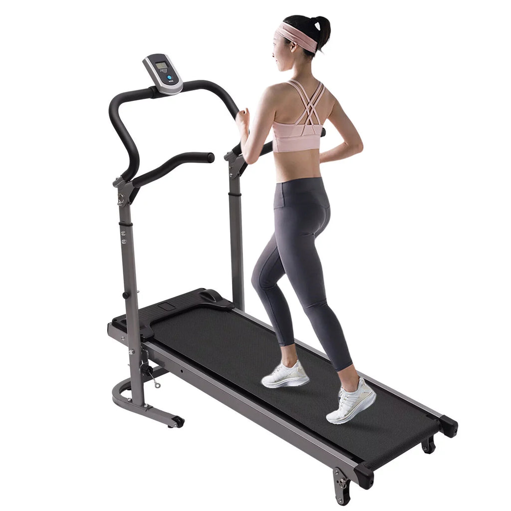 ZhdnBhnos Foldable Treadmill with Incline Home Gym Compact Walking Running Machine LED Monitor 264.55lbs Charcoal