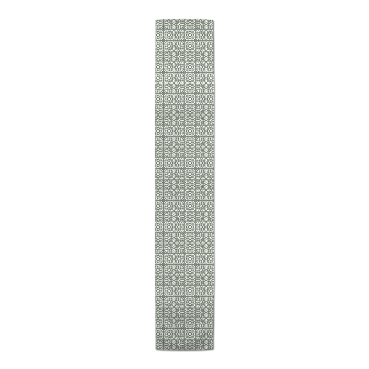 Creative Products Tile Pattern Sage Green 16x72 Poly Twill Table Runner