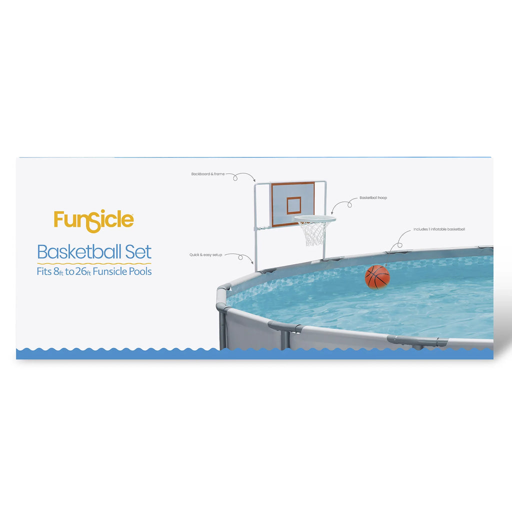 Funsicle BasketballPool Game Set, with Hoop Backboard & Rim, for Frame Swimming Pools, Adults, Unisex