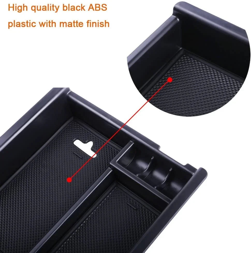 JDMCAR Center Console Tray Organizer Compatible with Toyota Tacoma Accessories 2016-2022 2023, Armrest Insert Container ABS Material Secondary Storage Box
