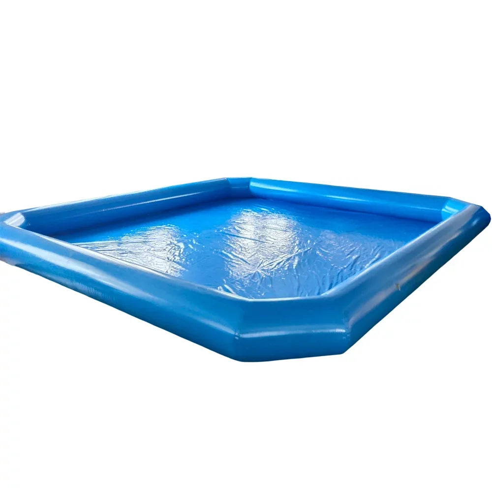 Techtongda Inflatable Family Swimming Pool for Water Walking Ball with Blower 7*7*0.55m Blue