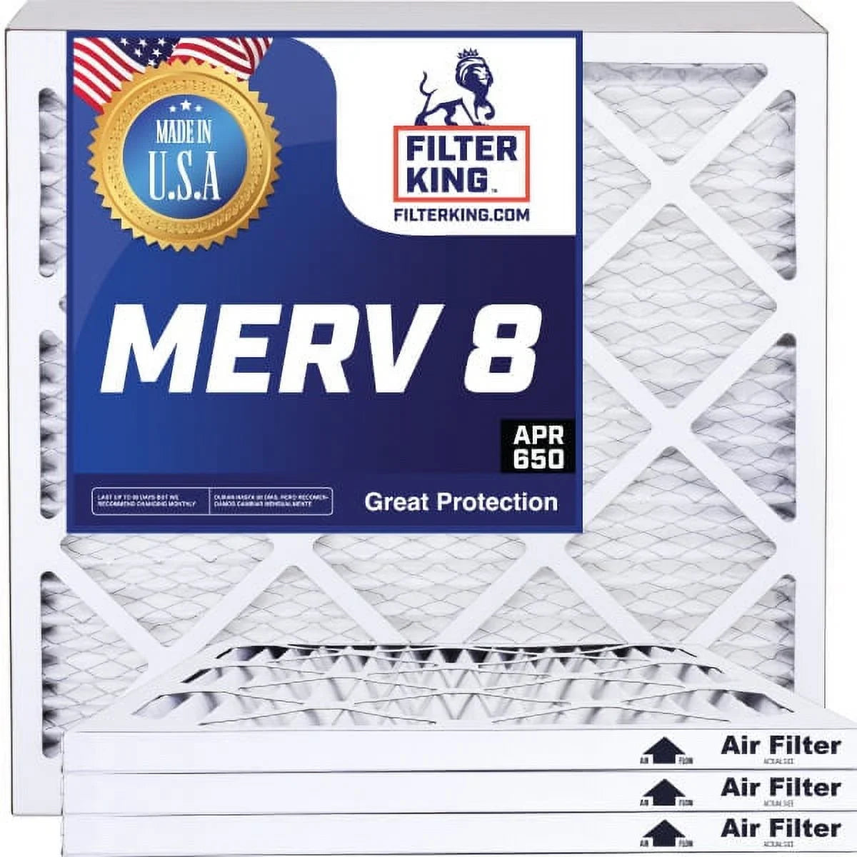 Filter King 30.5x66x1 Air Filter | 4-PACK | MERV 8 HVAC Pleated A/C Furnace Filters | MADE IN USA | Actual Size: 30.5 x 66 x .75"