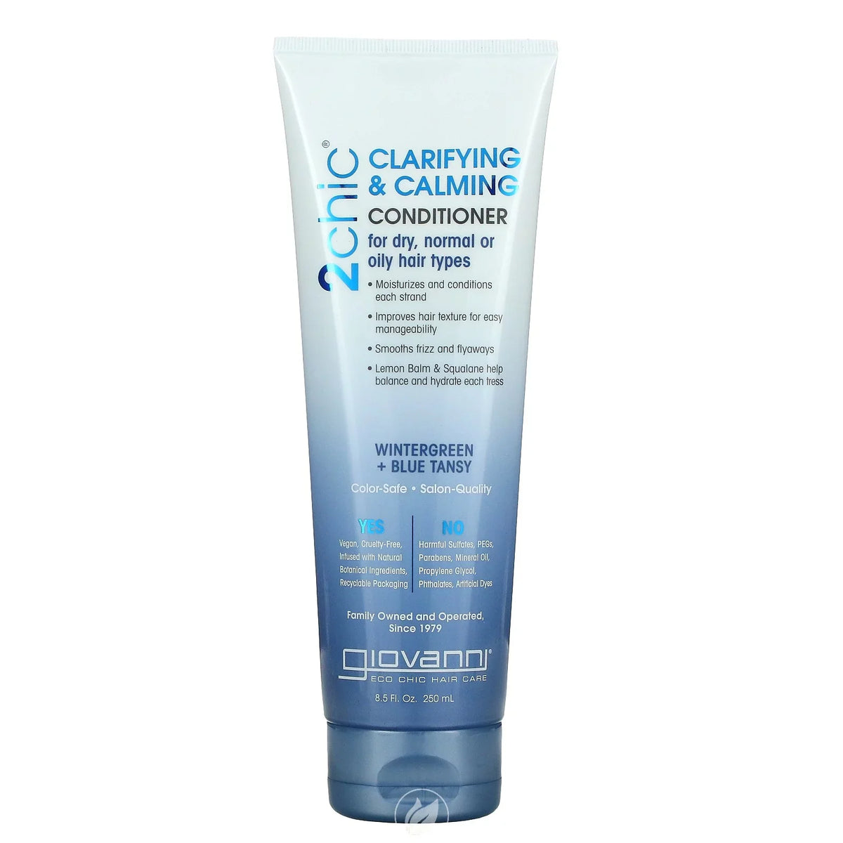 Giovanni, 2Chic, Clarifying & Calming Conditioner, Wintergreen + Blue Tansy, 8.5 Fl Oz (250 Ml), Pack of 2