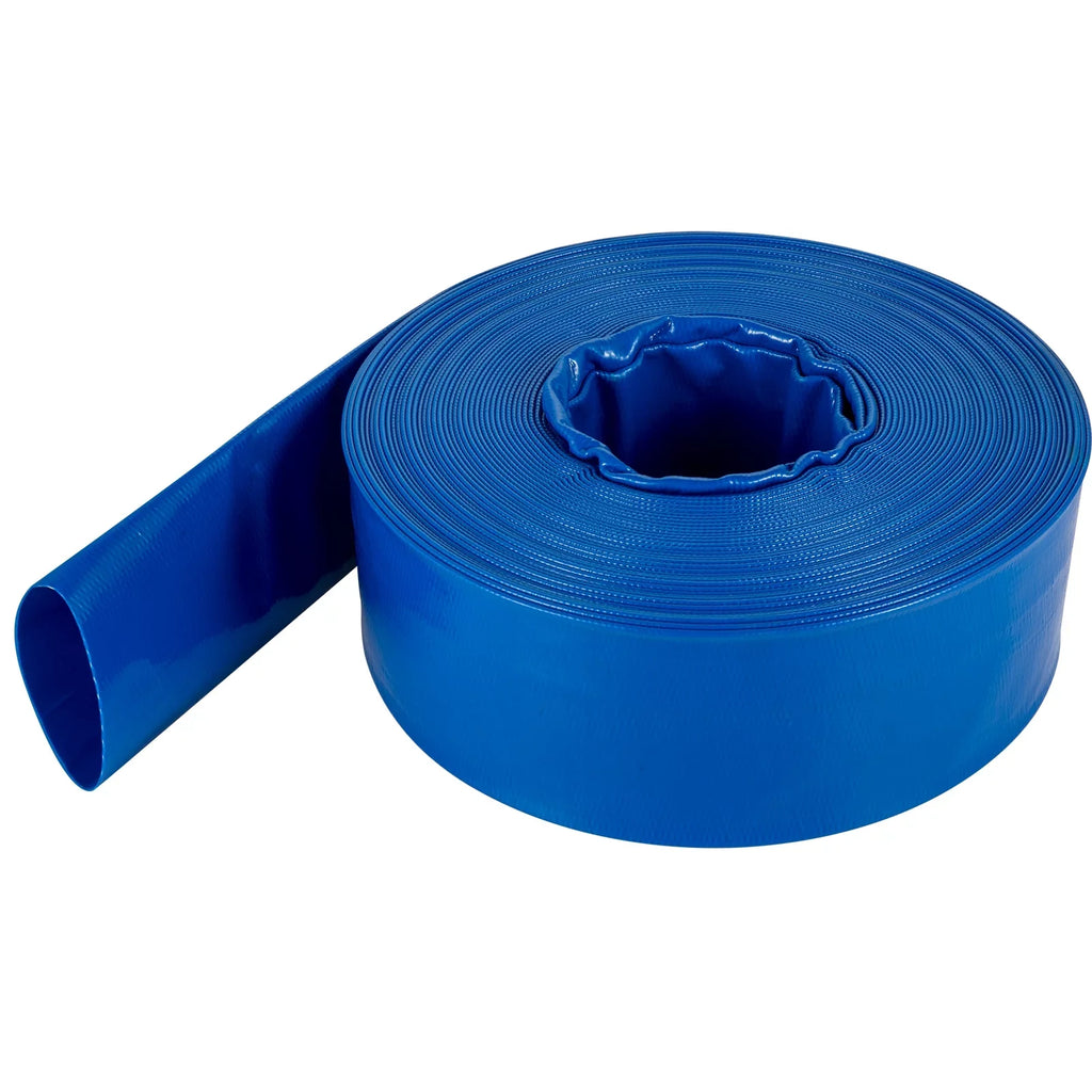 BENTISM Discharge Hose, 1-1/2" x 105', Plastic Fabric Lay Flat Hose, Heavy Duty Backwash Drain Hose with Clamps, Weather-proof & Burst-proof, Ideal for Swimming Pool & Water Transfer