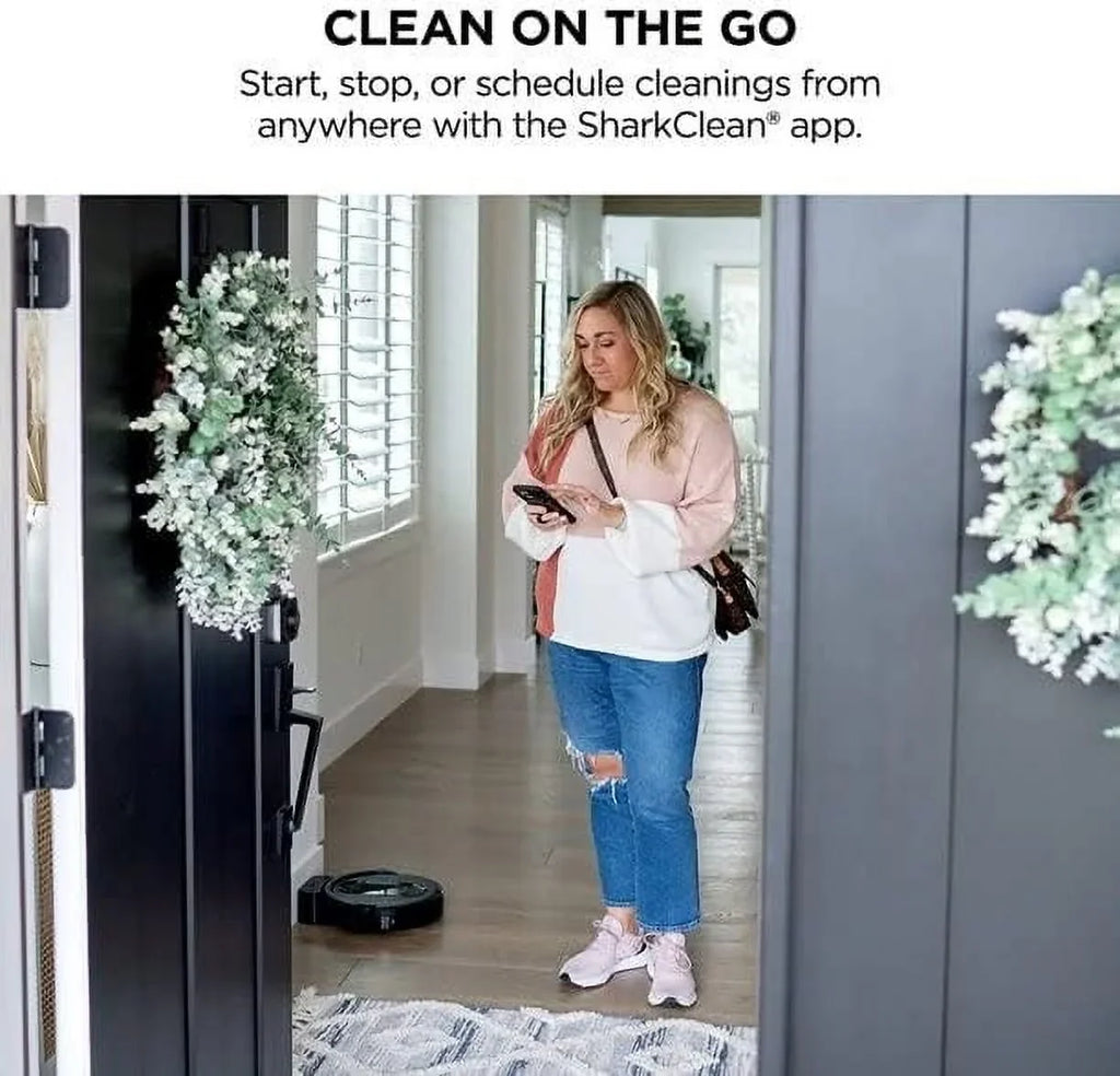 Restored Shark RV990 EZ Robot Vacuum with Row-by-Row Cleaning, Powerful Suction, Perfect for Pet Hair, Wi-Fi, Carpets & Hard Floors Dark Renewed