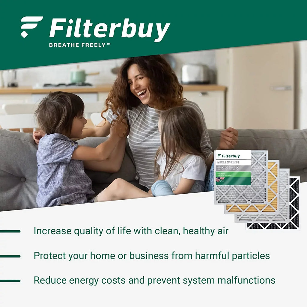 Filterbuy 25x32x2 MERV 8 Pleated HVAC AC Furnace Air Filters (6-Pack)
