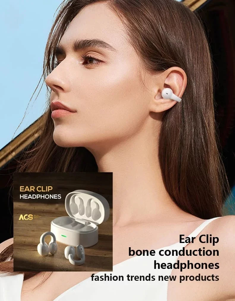 Wireless Ear-Clip TWS Earphones for Kyocera DuraForce Pro 3 Phone - Bluetooth Earbuds True Stereo Charging Case Hands-free Mic Headset N8O Compatible With DuraForce Pro 3 (2023) Model