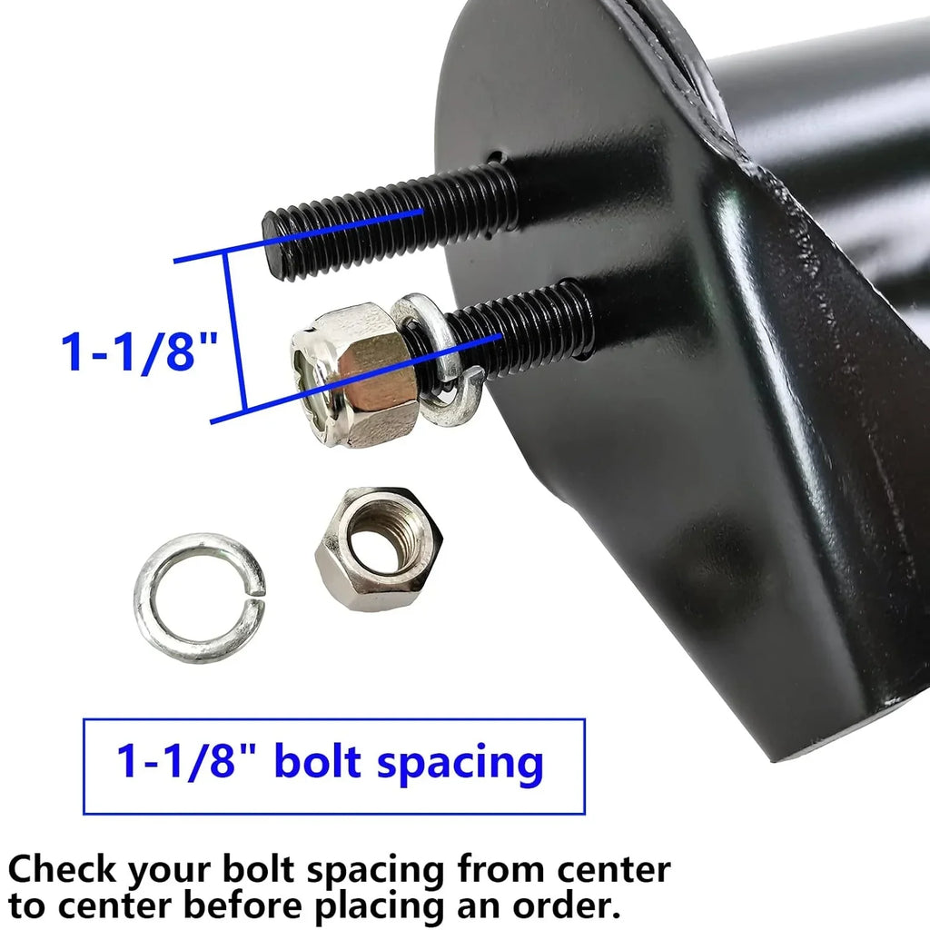 POWERWORKS Dark Straight Spring Loaded Mud Flap Hanger Bracket Mudflap Holder Set 1-1/8" Bolt Spacing 30" Length for Semi Trucks