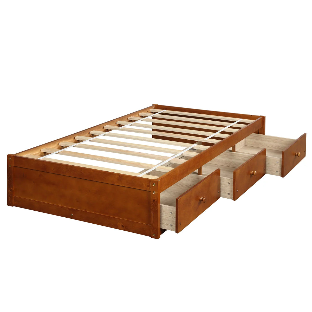 Oris Twin Size Wooden Platform Bed - Oak