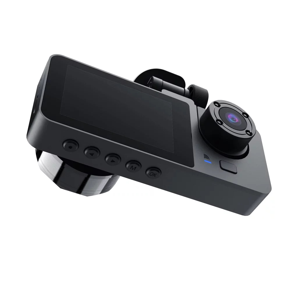 Shinysix 1080P DVR Dash Camera Front & Inside & Rear Camera Driving Recorder 2 Centimeter Screen Dashcam Support Night-Vision Loop Recording Motion Detection One-Key Lock