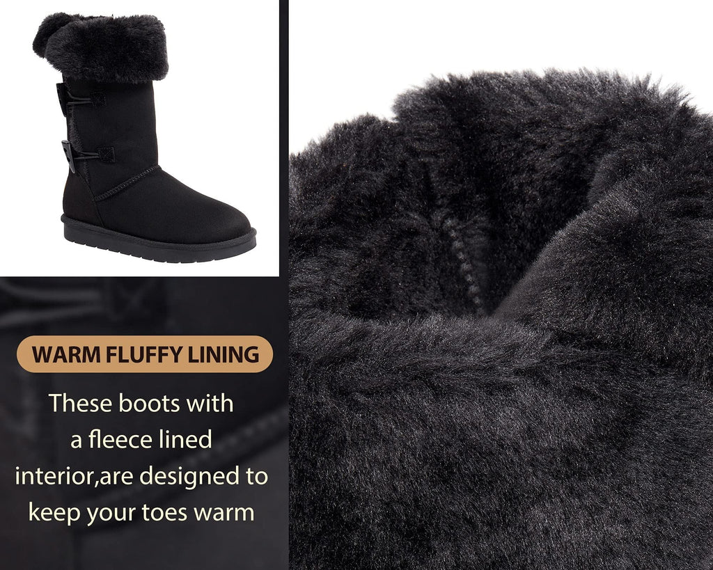 CAMEL Winter Tall Boots for Women Snow Boot Button Fashion Onyx Boots Knee High Classic Slip On Boot Outdoor Shoes