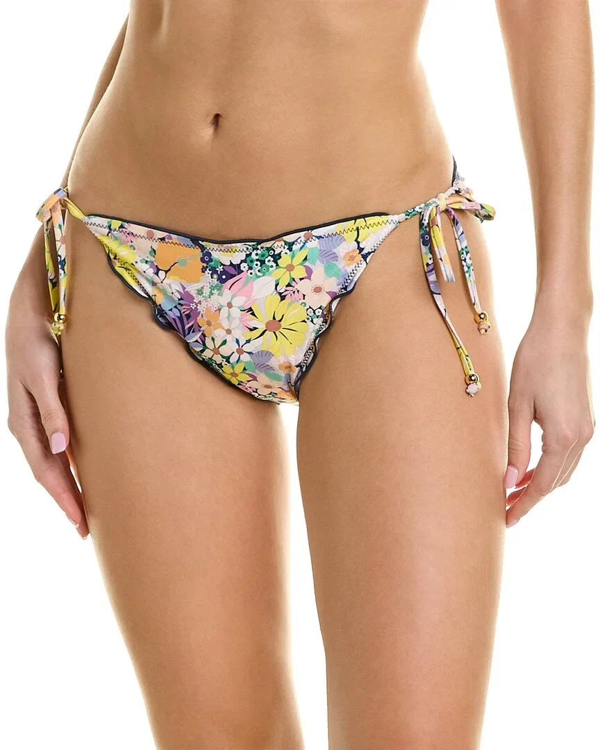 Shoshanna womens Lettuce String Bikini Bottom, XS, Yellow